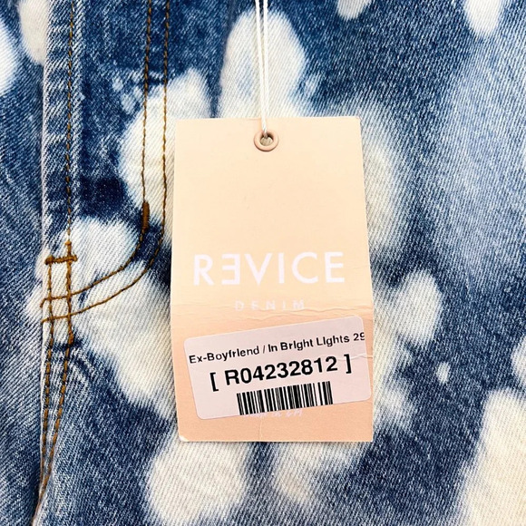 REVICE Ex Boyfriend Bleach Dyed High Waist Denim Jeans in Bright Lights 29 NWT - Picture 5 of 9
